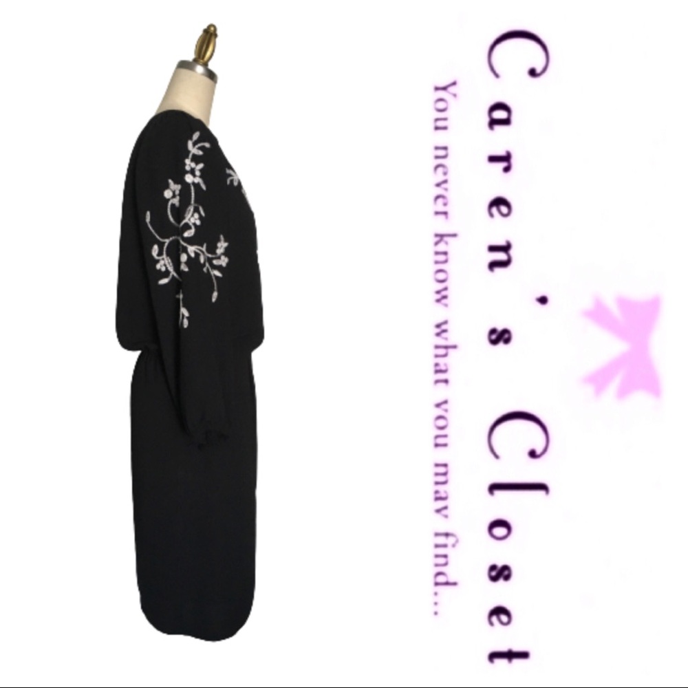 Nanette Lepore Black Embroidered Peasant Dress - Picture 3 of 8